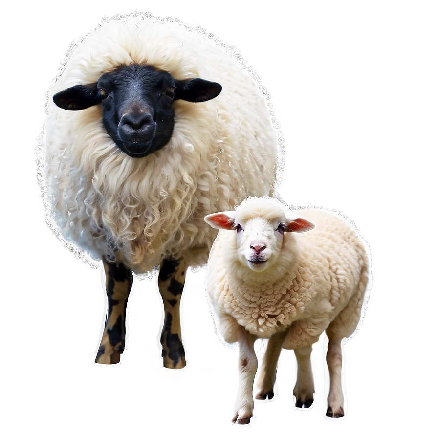 Sheep With Lamb Png Han25 PNG Image