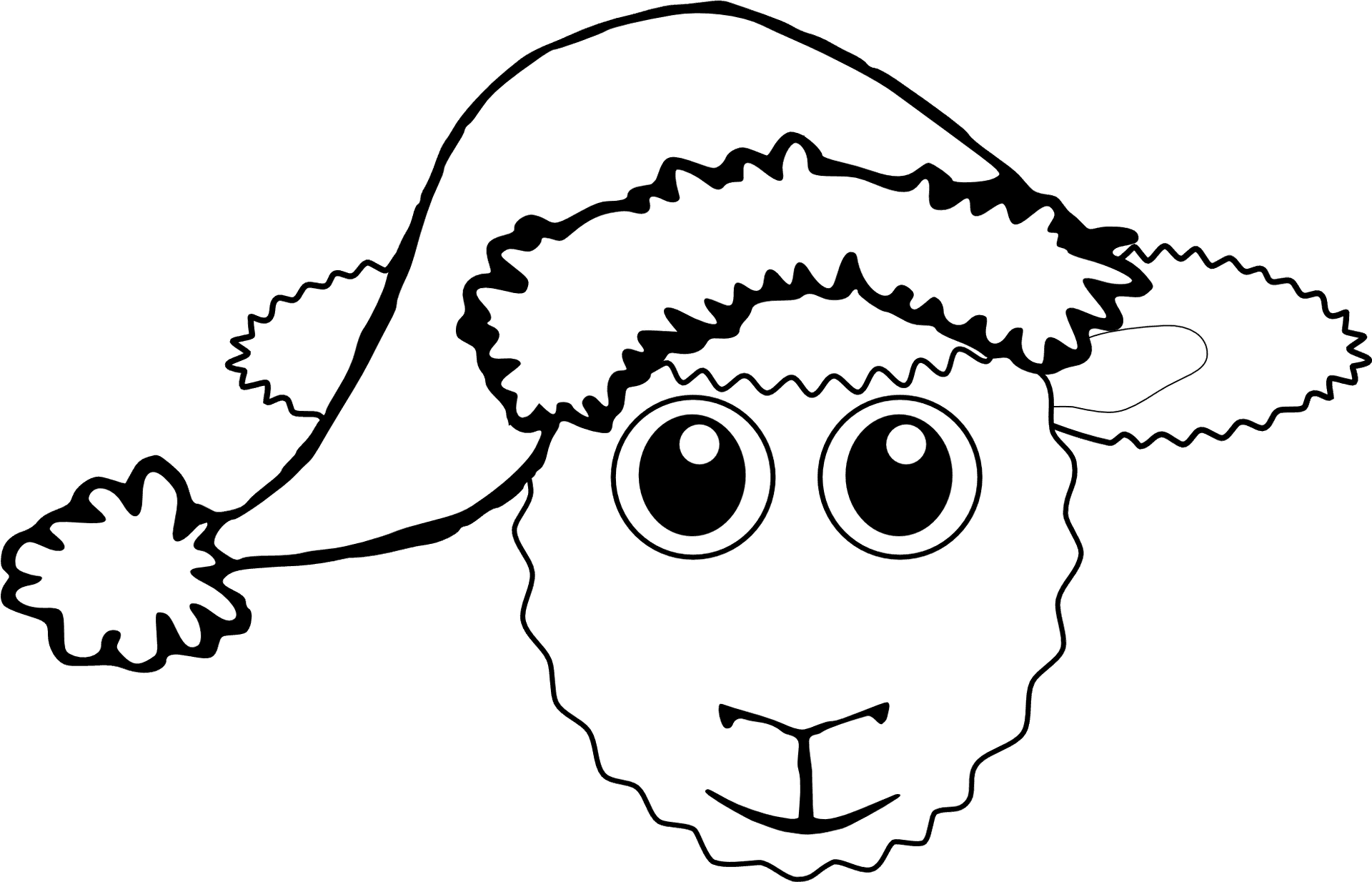 Sheep_with_ Santa_ Hat_ Vector PNG Image