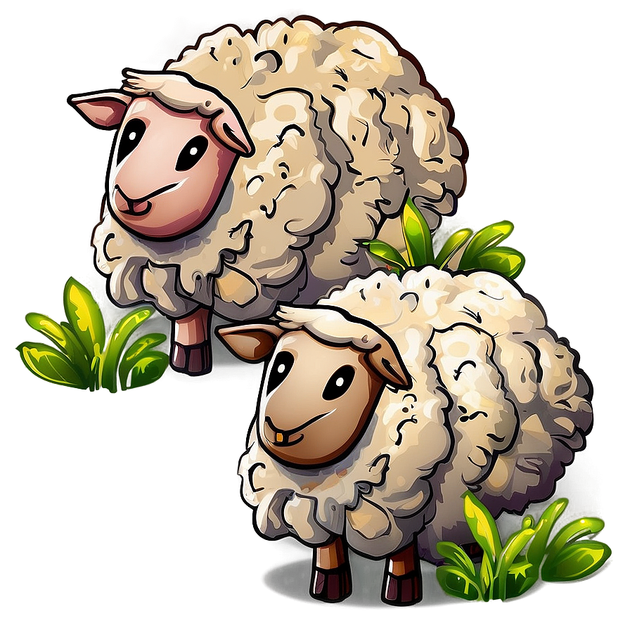 Sheep With Wool Png Wtm PNG Image