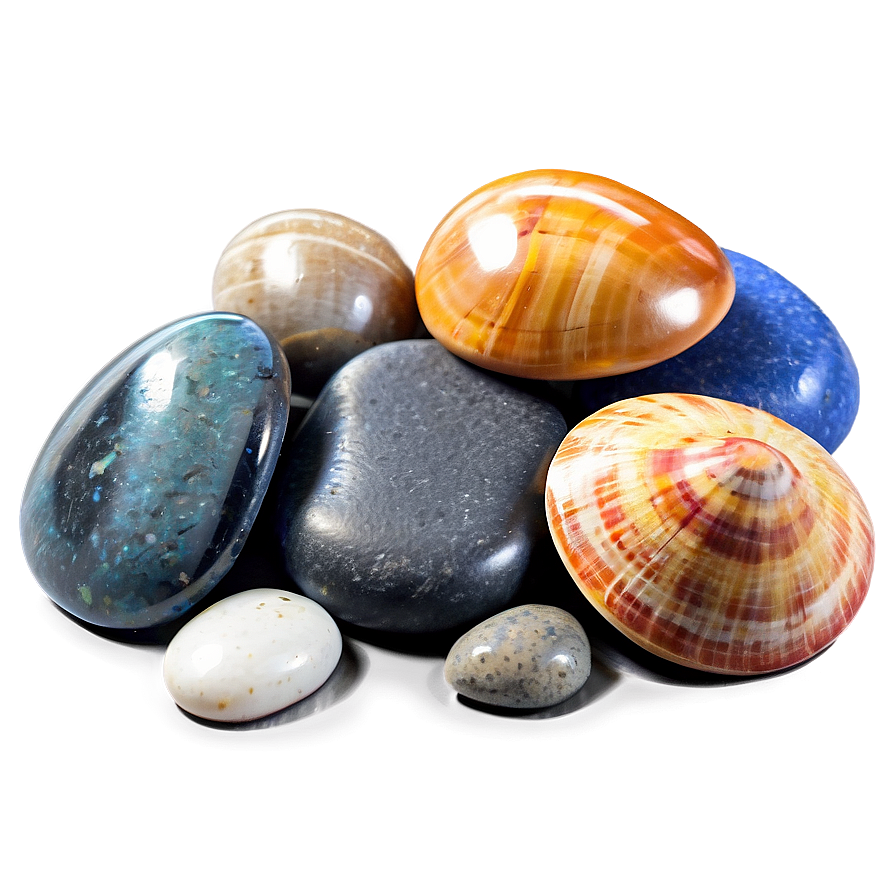 Shell And Beach Pebbles Png Sqs PNG Image