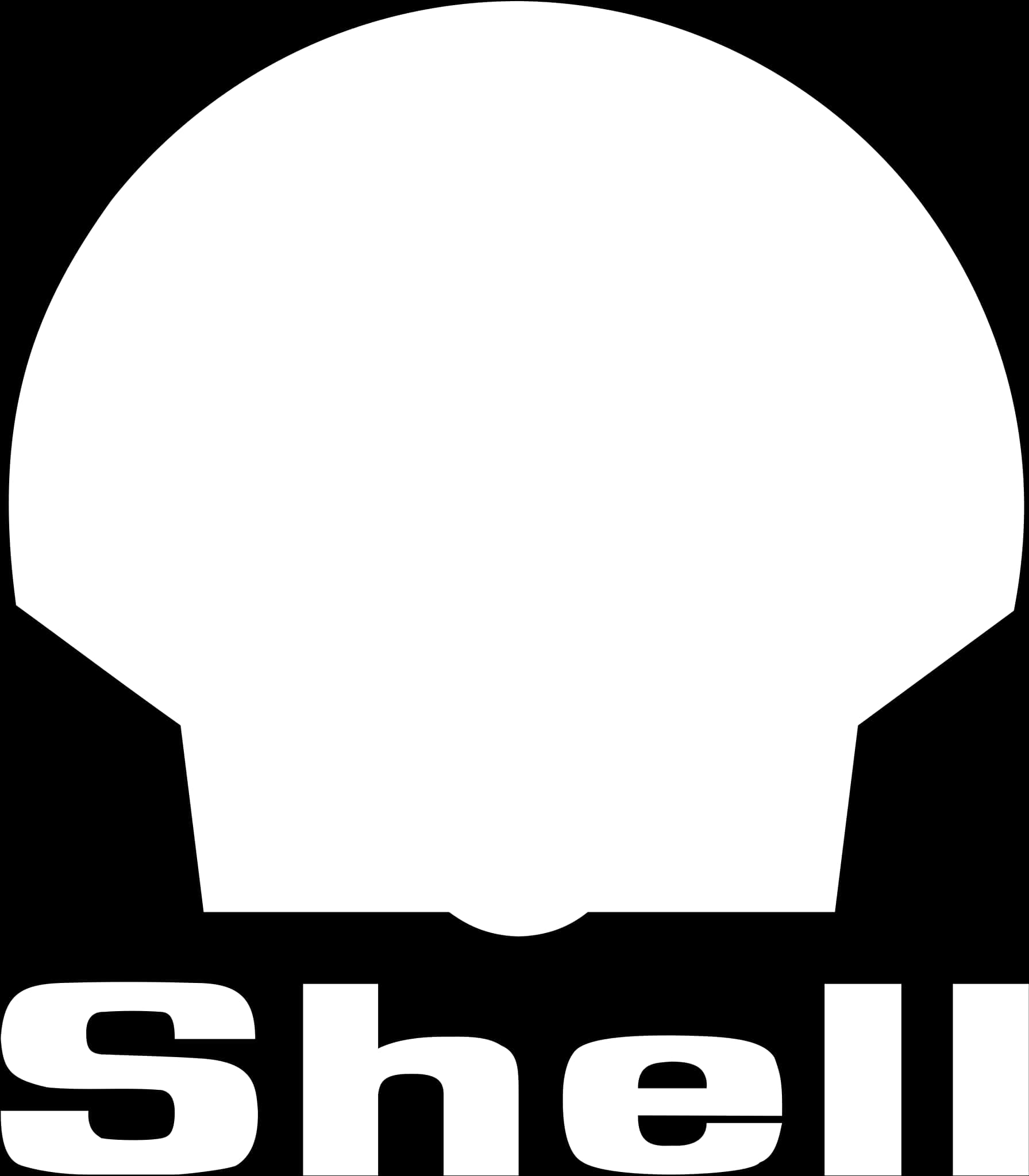 Shell Logo Blackand White PNG Image