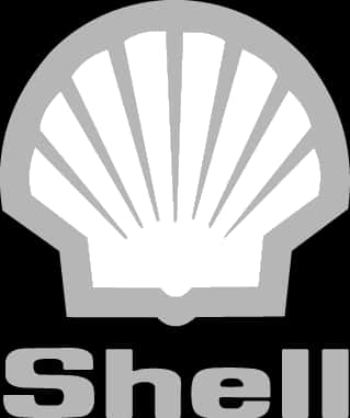 Shell Logo Grayscale PNG Image