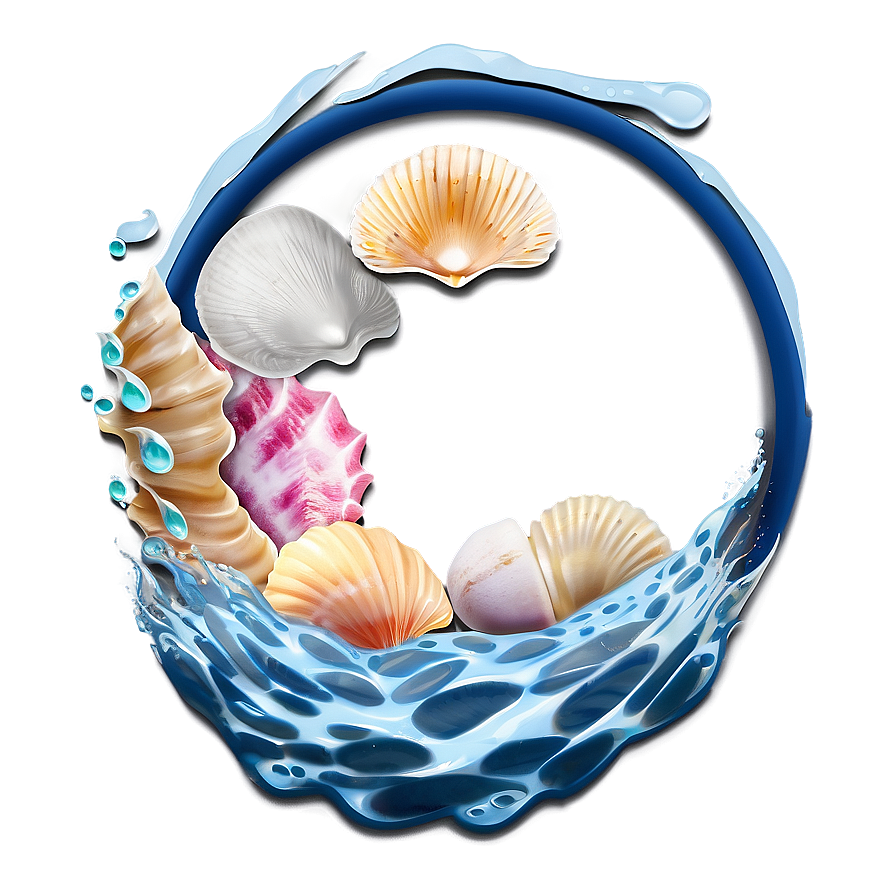 Shells In Ocean Waves Png Til25 PNG Image