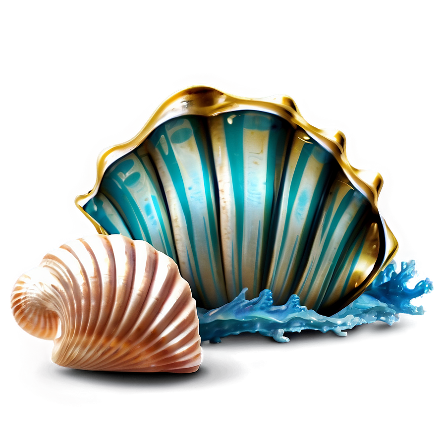 Shells With Sea Waves Png Qkm93 PNG Image