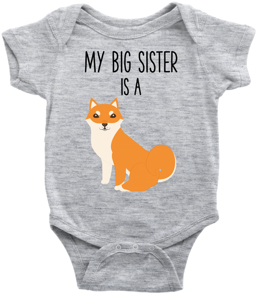 Shiba Inu Big Sister Baby Onesie PNG Image