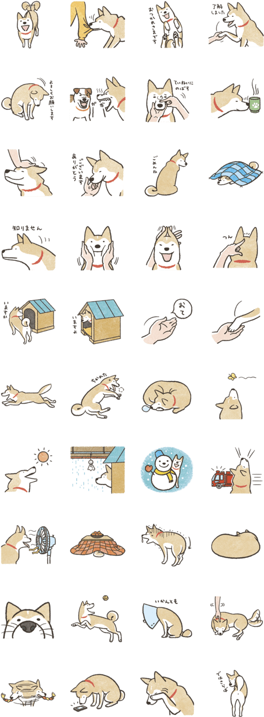 Shiba Inu Emotionsand Activities PNG Image