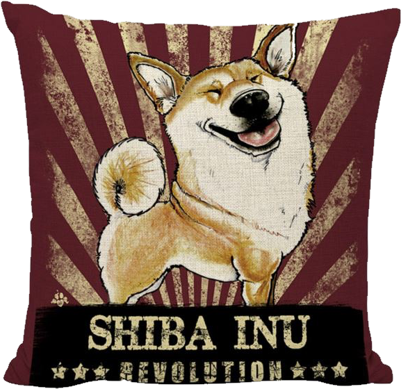 Shiba Inu Revolution Pillow PNG Image