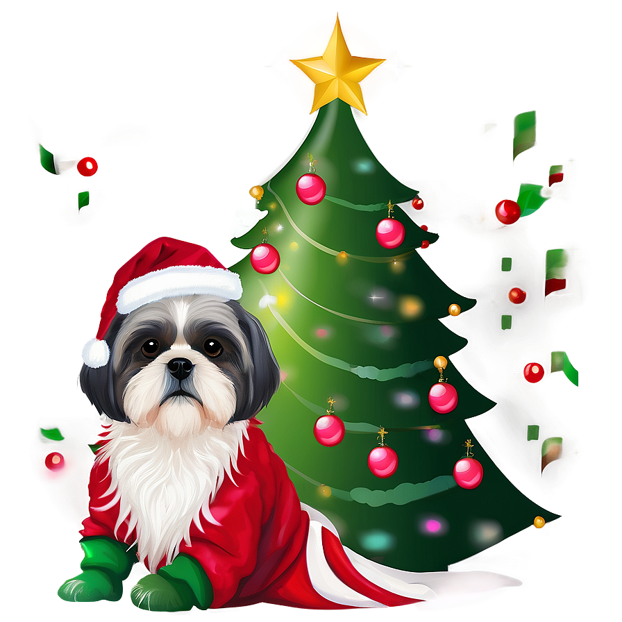 Shih Tzu Christmas Elf Png Pek89 PNG Image