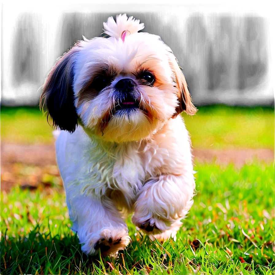 Shih Tzu In Park Png Kmo PNG Image