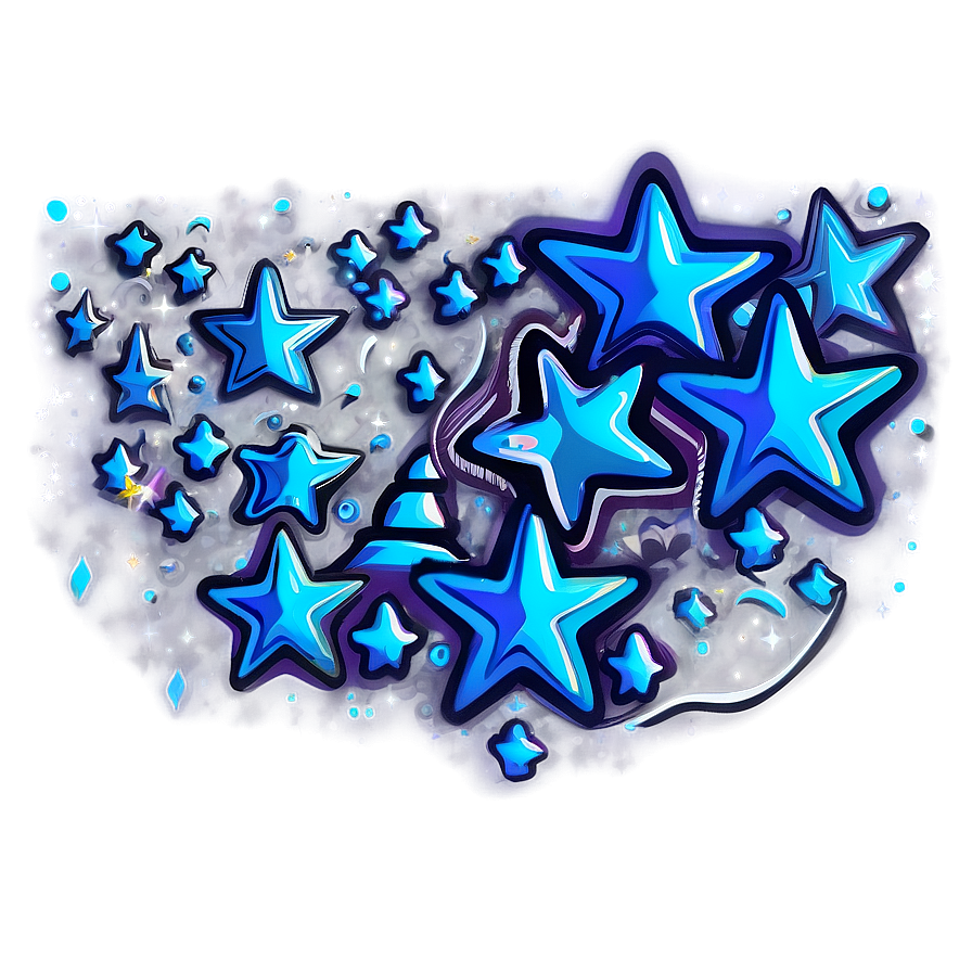 Shimmering Blue Stars Png Lmt31 PNG Image