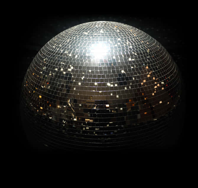 Shimmering Disco Ball Dark Background PNG Image