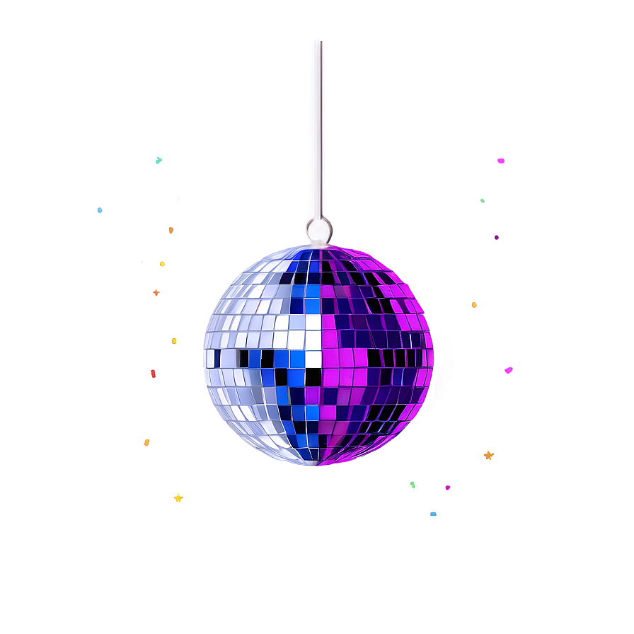 Shimmering Disco Ballwith Confetti PNG Image