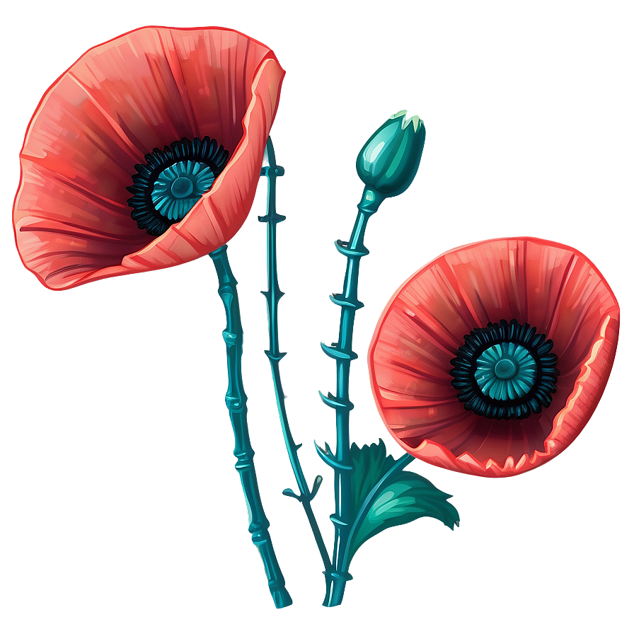 Shimmering Poppy Graphic Png 06112024 PNG Image