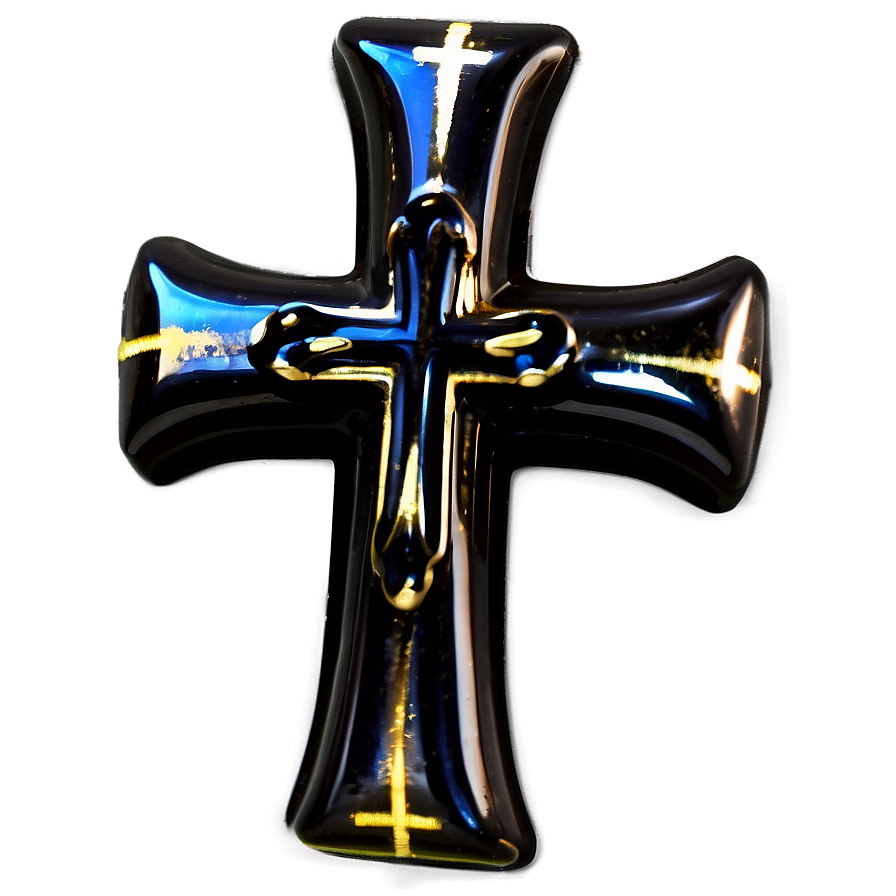 Shiny Black Cross Png 05242024 PNG Image