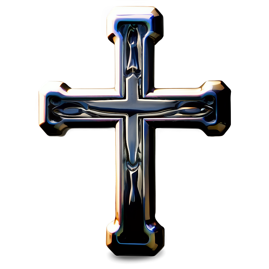 Shiny Black Cross Png Iiw PNG Image