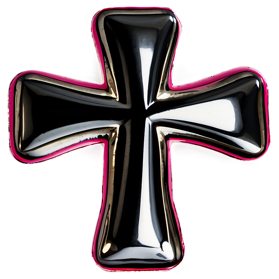 Shiny Black Cross Png Rvm98 PNG Image