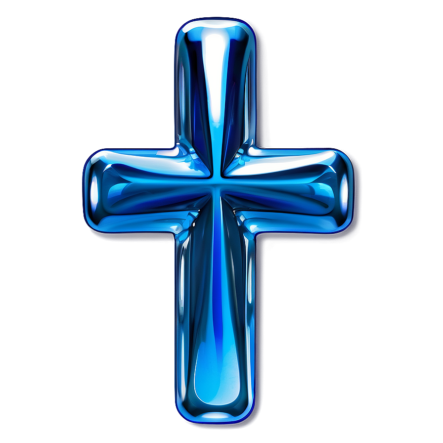 Shiny Blue Cross Symbol Png Xks40 PNG Image