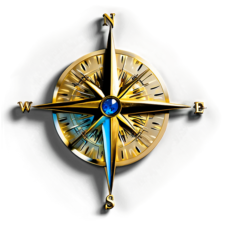 Shiny Golden Compass Png 05042024 PNG Image