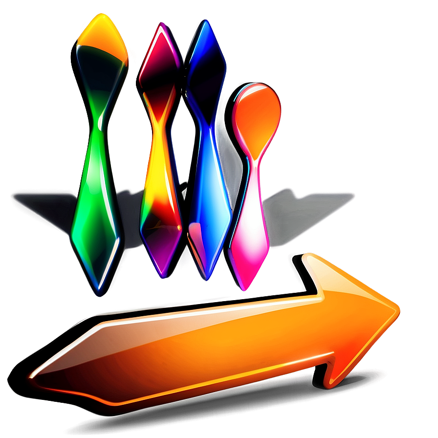 Shiny Orange Arrow Pointer Png Qev19 PNG Image