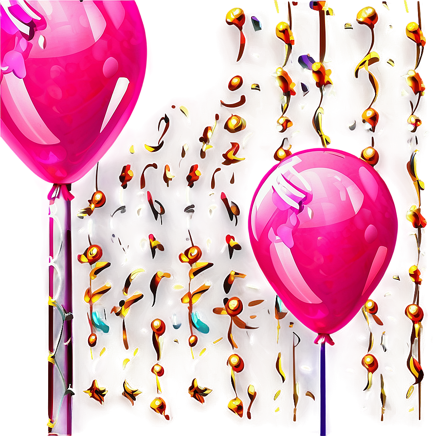 Shiny Pink Balloons Decoration Png Nga PNG Image