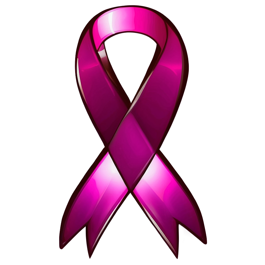 Shiny Pink Ribbon Emblem Png 05252024 PNG Image