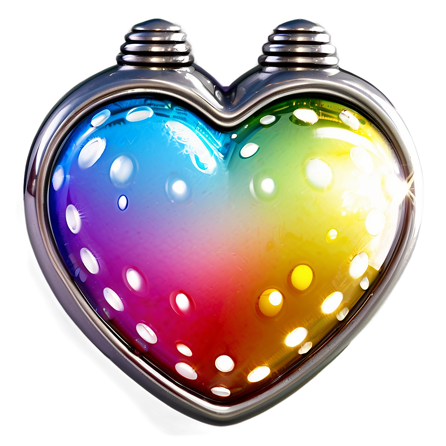 Shiny Rainbow Heart Png Lxf PNG Image