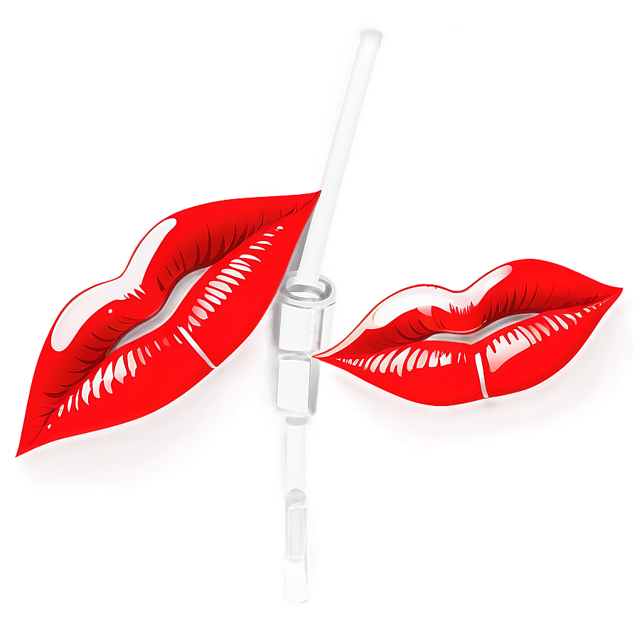 Shiny Red Lips Illustration Png Wrf PNG Image