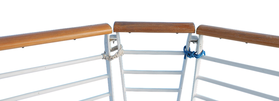 Ship Ladderand Railings Against Black Background PNG Image