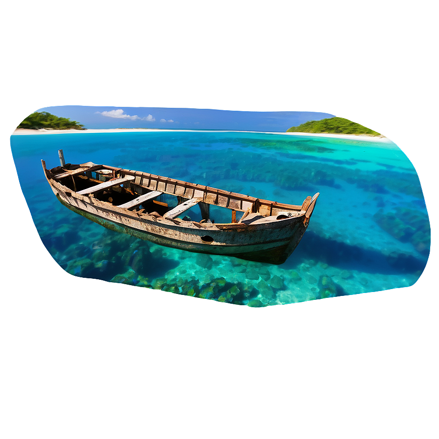 Shipwreck In Clear Blue Waters Png 55 PNG Image