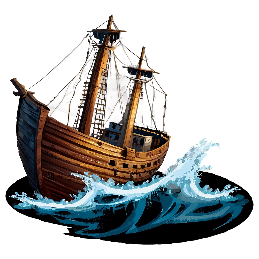 Shipwreck In Stormy Seas Png Gjq52 PNG Image