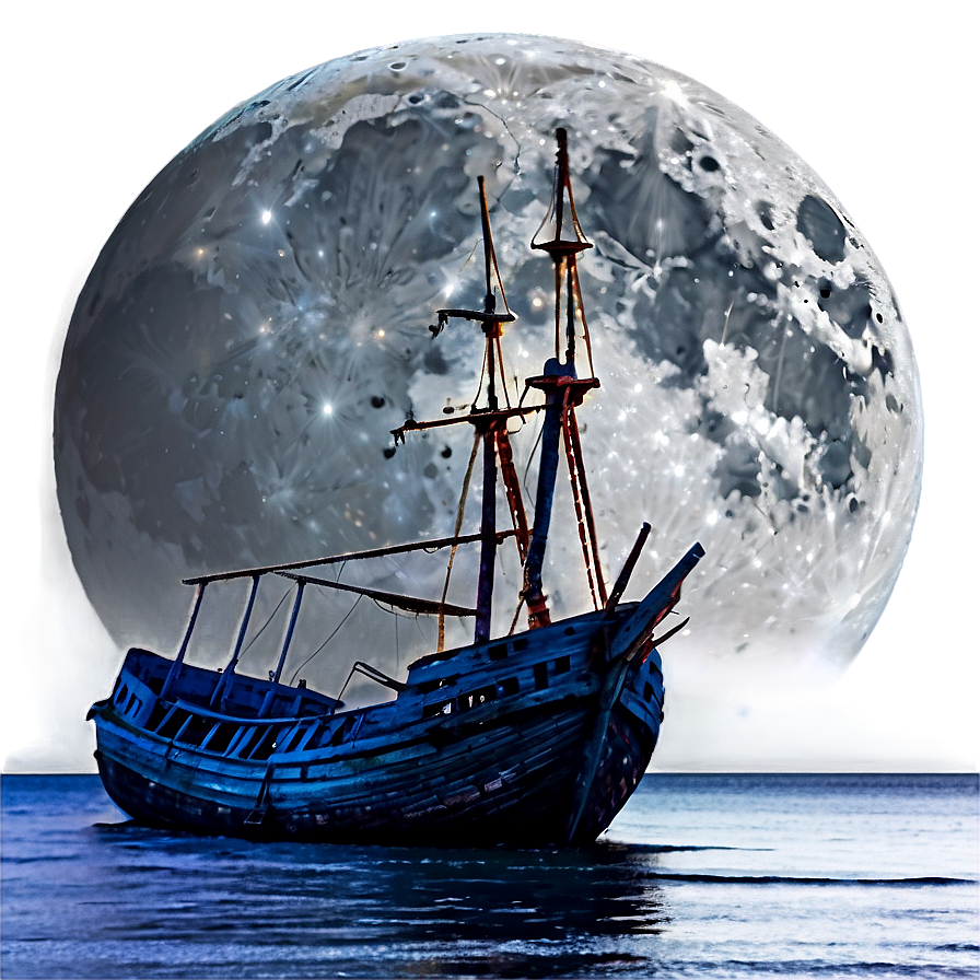 Shipwreck In The Moonlight Png 06212024 PNG Image