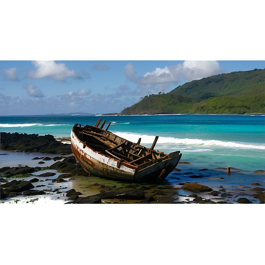 Shipwreck On Rocky Shore Png Acs PNG Image