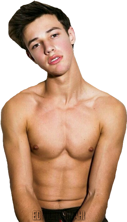 Shirtless Young Man Portrait PNG Image