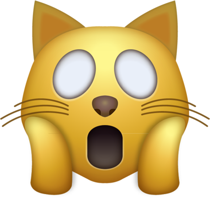 Shocked Cat Face Emoji PNG Image