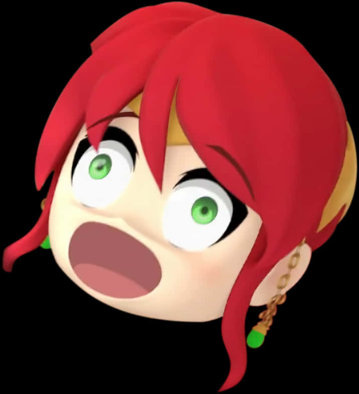 Shocked Redhead Cartoon Expression PNG Image