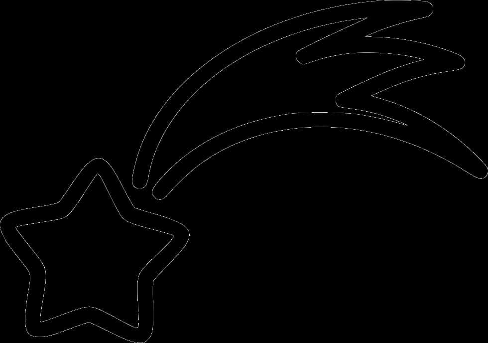 Shooting Star Outline PNG Image