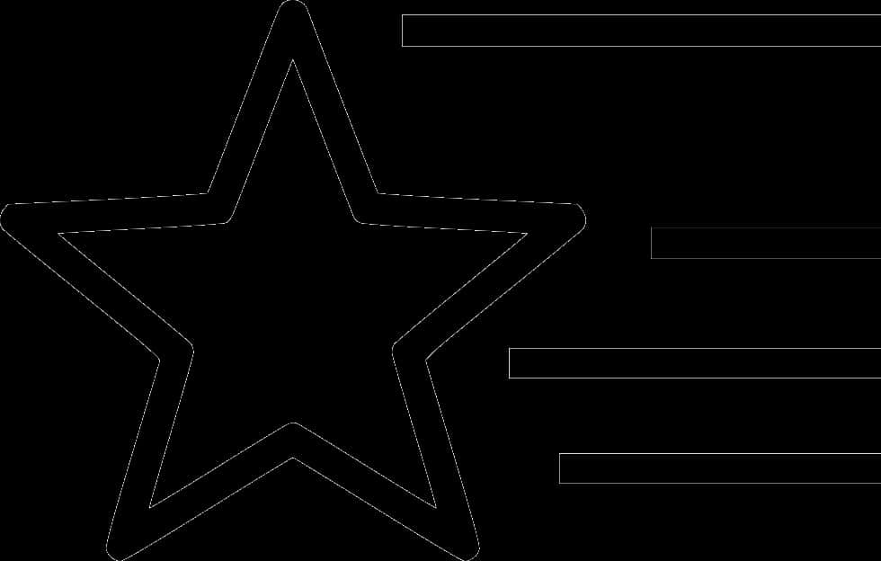 Shooting Star Outline PNG Image