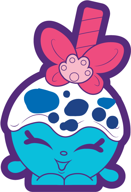 Shopkins Character Smiling With Flower PNG Image