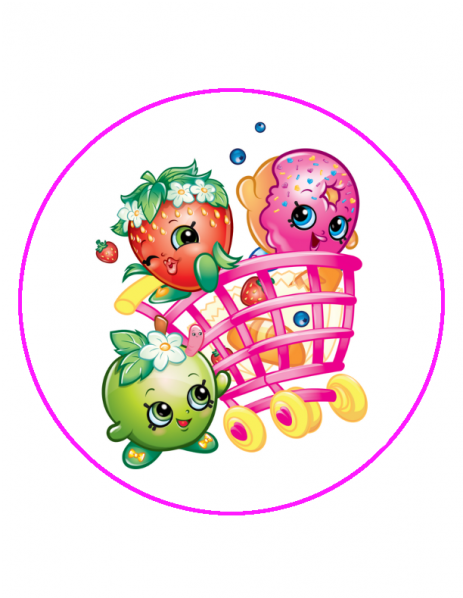 Shopkins Friends Shopping Cart Illustration PNG Image