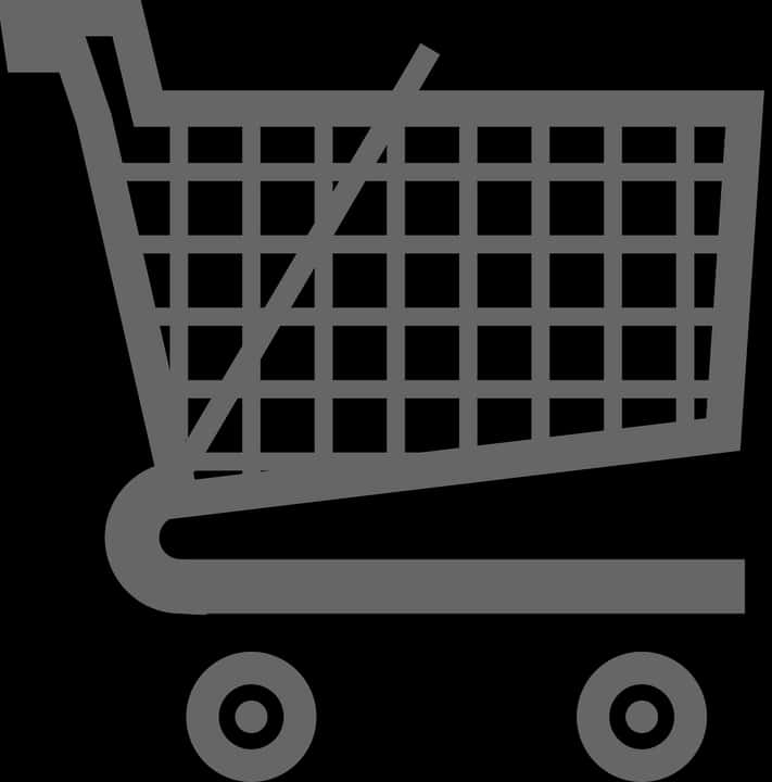 Shopping Cart Icon Black Silhouette PNG Image