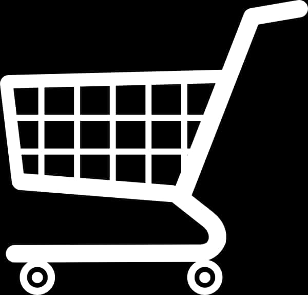 Shopping Cart Icon Blackand White PNG Image