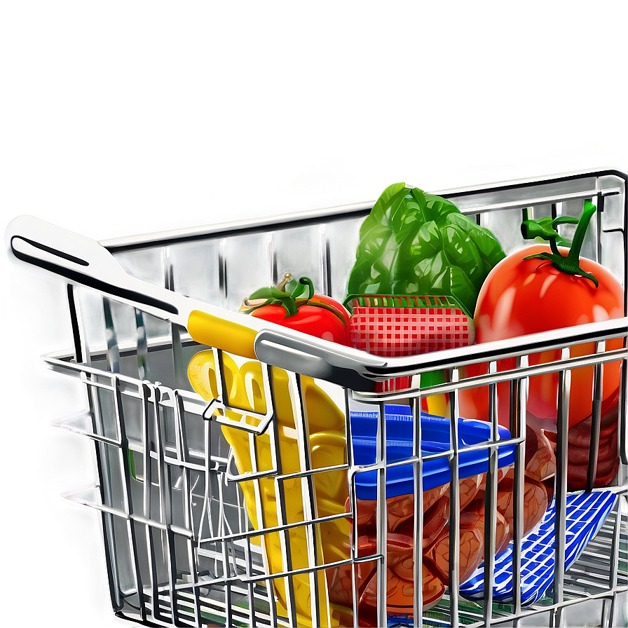 Shopping Cart With Food Png Snw2 PNG Image