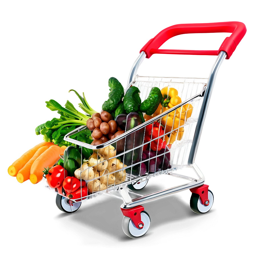 Shopping Cart With Vegetables Png Ntq PNG Image