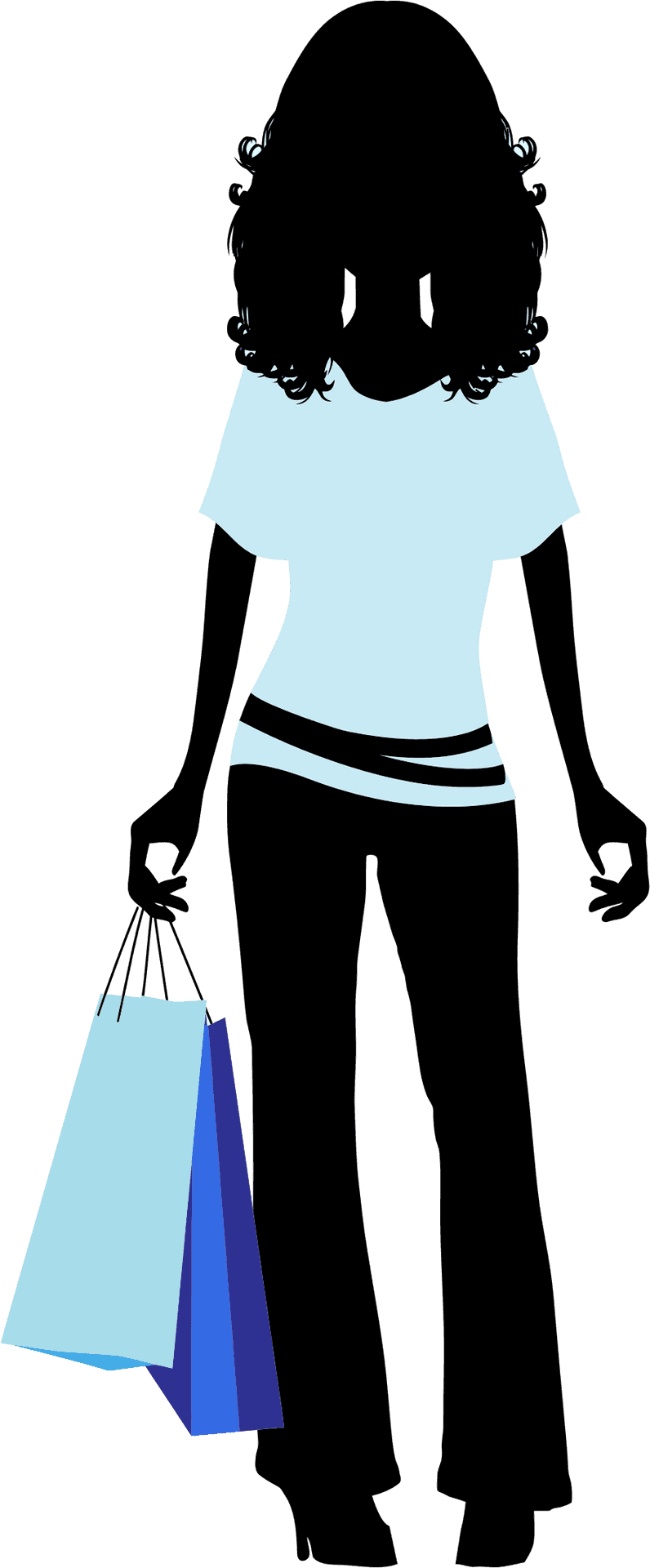 Shopping Silhouettewith Bags.png PNG Image