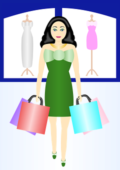 Shopping Spree Fashion Boutique Illustration PNG Image