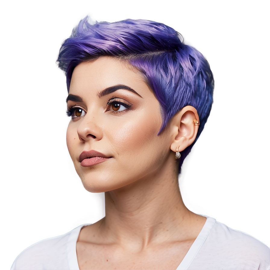 Short And Sassy Purple Pixie Cut Png Fen PNG Image