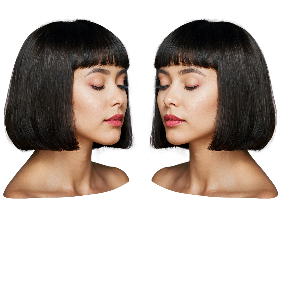 Short Bangs Transformation Png 42 PNG Image