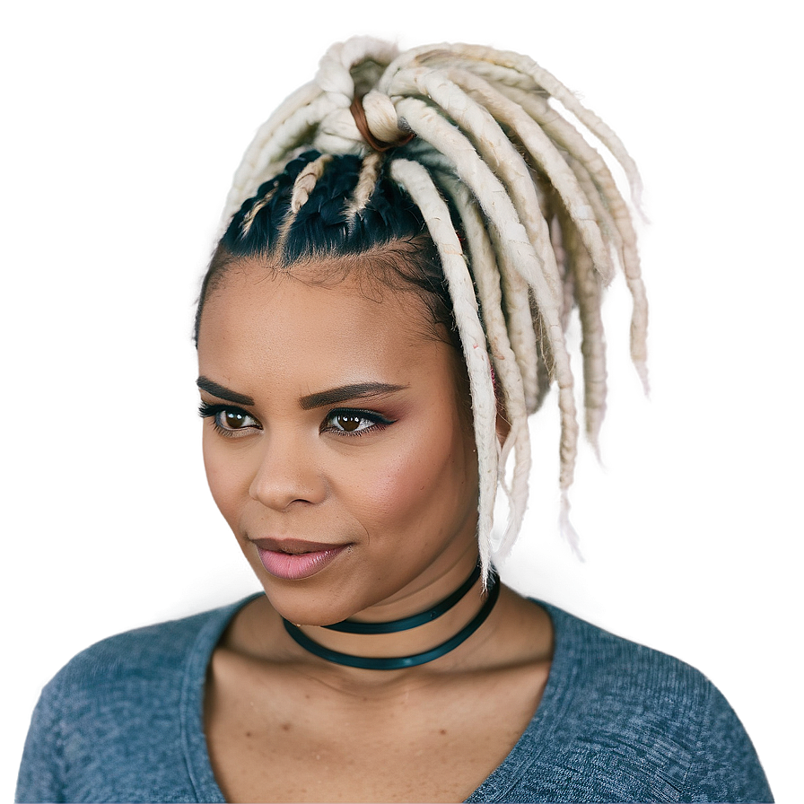 Short Dreads On White Hair Png Shp6 PNG Image