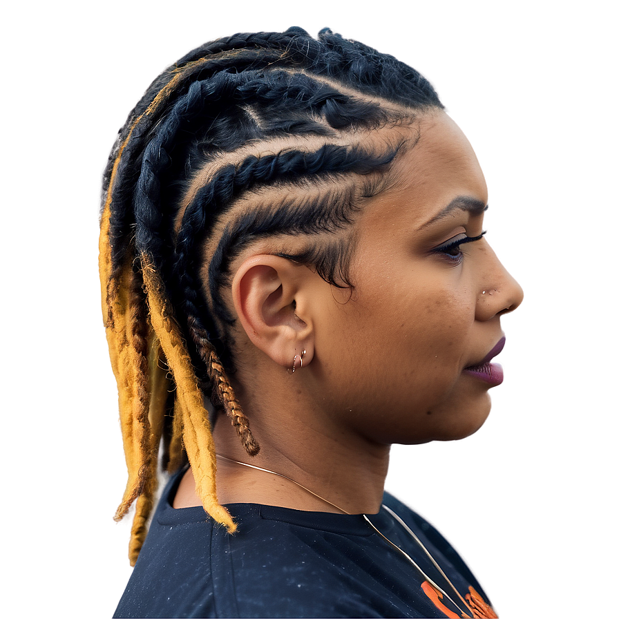 Short Dreads With Undercut Design Png Dft93 PNG Image