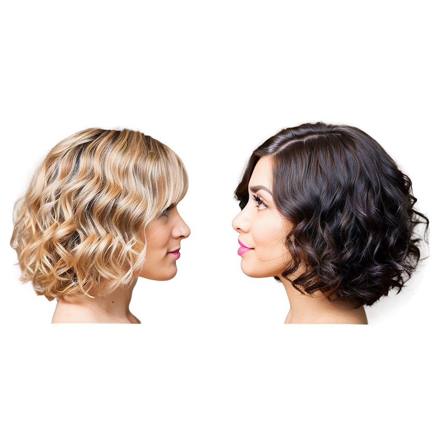 Short Hair Perm Style Png Fhu PNG Image